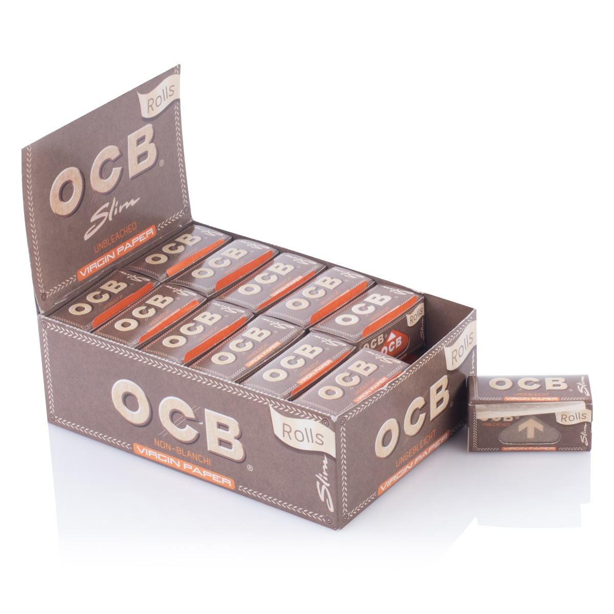 OCB Virgin Slim Rolls ungebleicht Box
