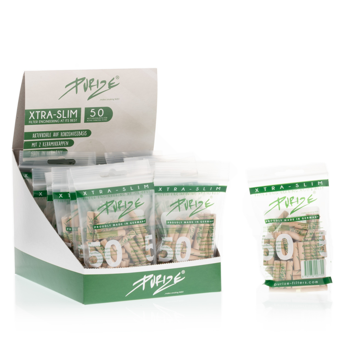 Purize - Xtra Slim Organic / Braun (50 Stück) Box