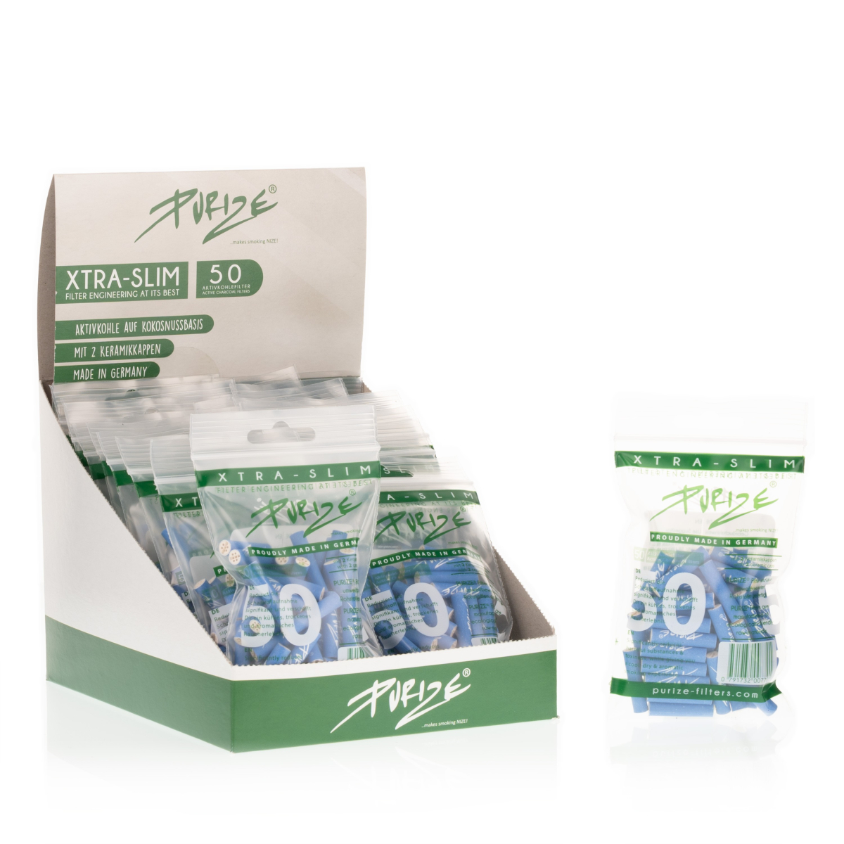 Purize Xtra Slim Blau (50 Stück) Box