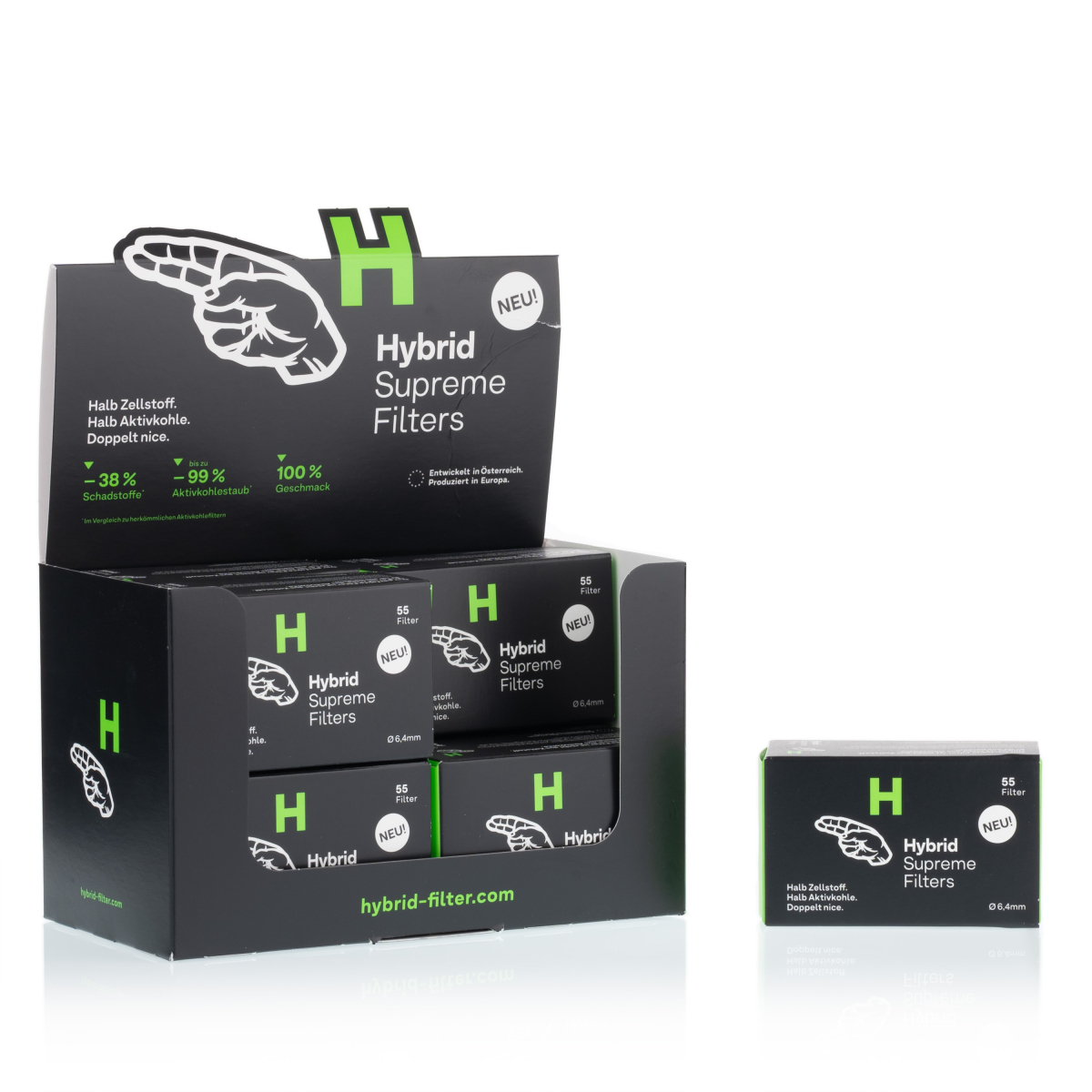 Hybrid Supreme Aktivkohlefilter - 6.4mm (8 x 55 Stk.)