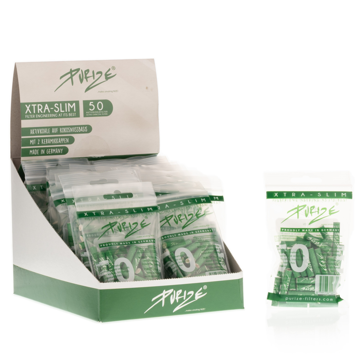 Purize - Xtra Slim Grün (50 Stück) Box