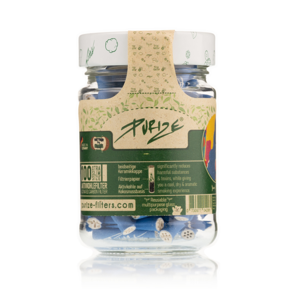 Purize Xtra Slim Glas Blau (100)