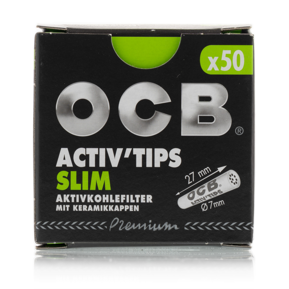 OCB Filter Slim Activ Tips Aktivkohle 7mm 50 Stück