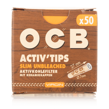 OCB Filter Slim Activ Tips Unbleached Aktivkohle 7mm