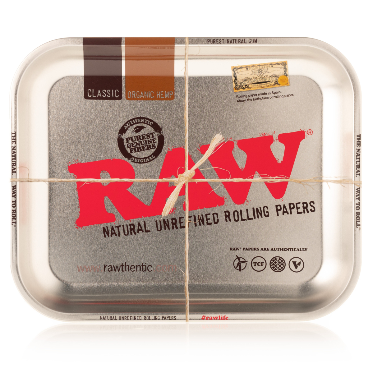 RAW Metal Rolling Tray L silber 340x275mm Metall