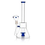Glasbong Duschkopfperkolator blau H 250mm D:100/25mm NS 14F WS 3.5mm