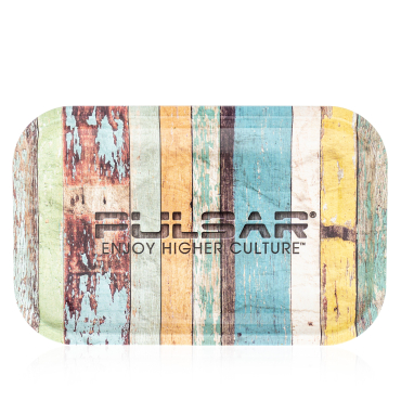 Pulsar Metal Rolling Tray - 11'' x 7'' / Wood Grain