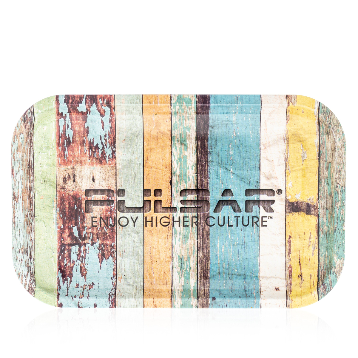 Pulsar Metal Rolling Tray - 11'' x 7'' / Wood Grain
