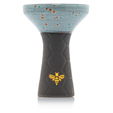 Bee Hookah Phunnel Black - Half Glazed White Orange Blue
