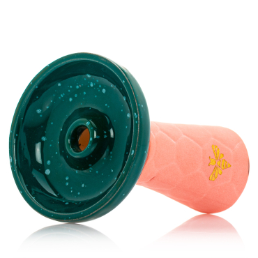 Bee Hookah Phunnel Pink - Half Glazed Dark Green White