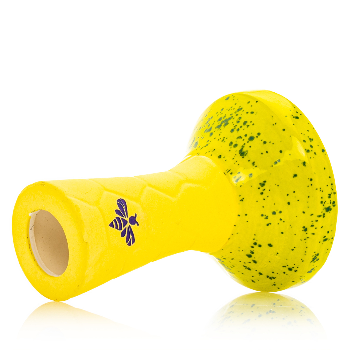 Bee Hookah Phunnel Yellow - Half Glazed Lime Dark Green