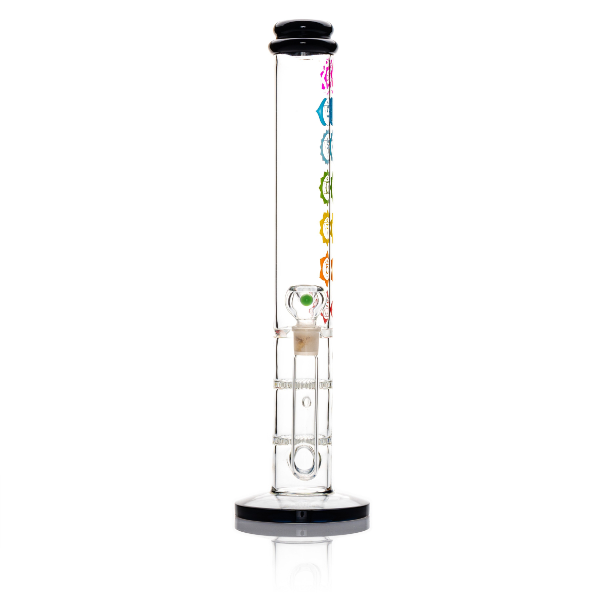 Chakra Straight Tube Bong - 43cm / 18mm F Colors Vary