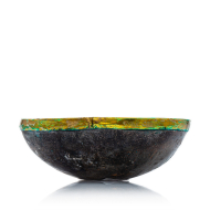 Bröselschale Kokos mit Messingrand D: ca. 80-90mm