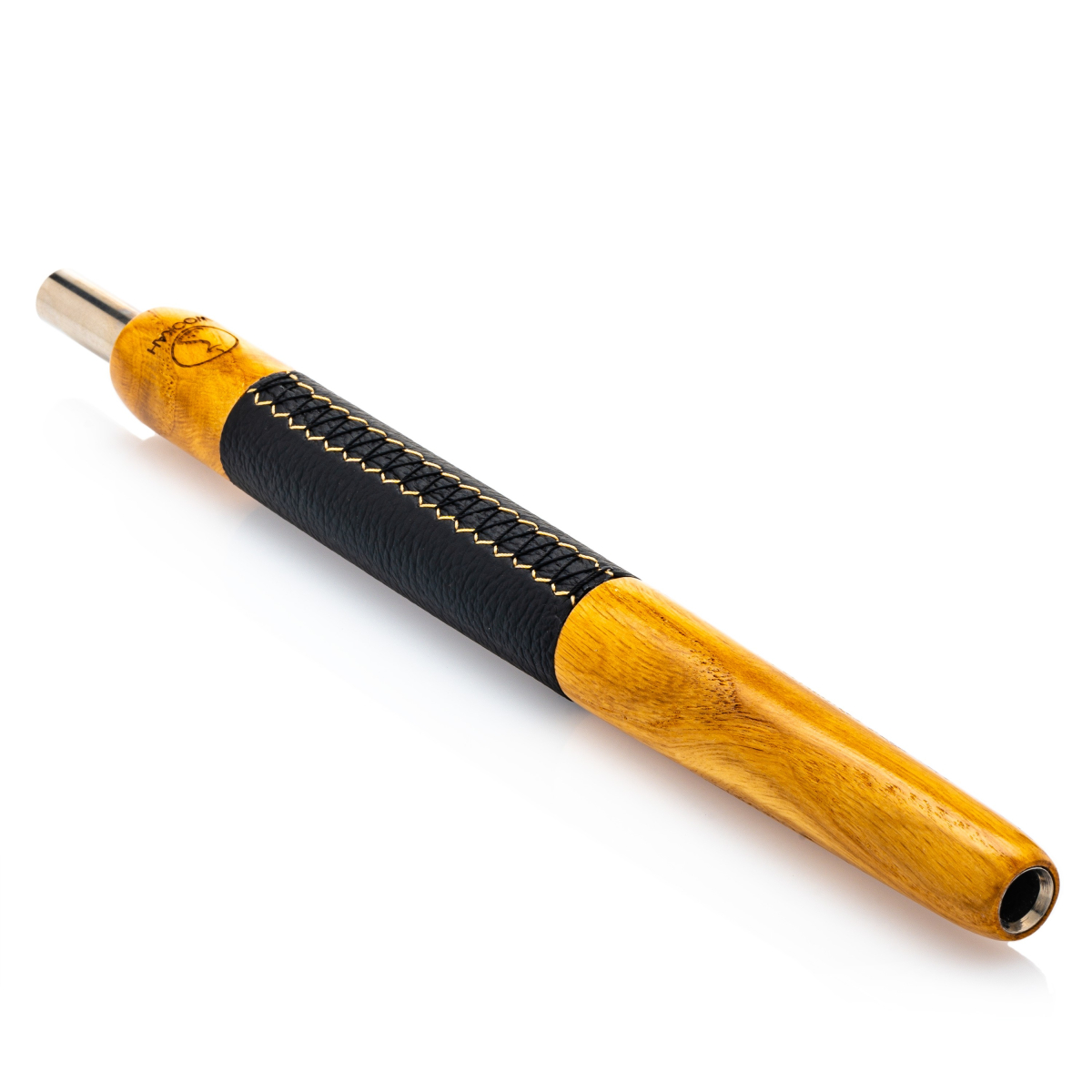 Wookah Wooden Mundstück Oak Black Leather