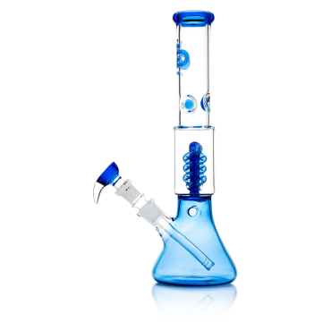 Grace Glass | Small Boy Blue Beaker Spiral perc Bong