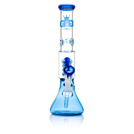 Grace Glass | Small Boy Blue Beaker Spiral perc Bong