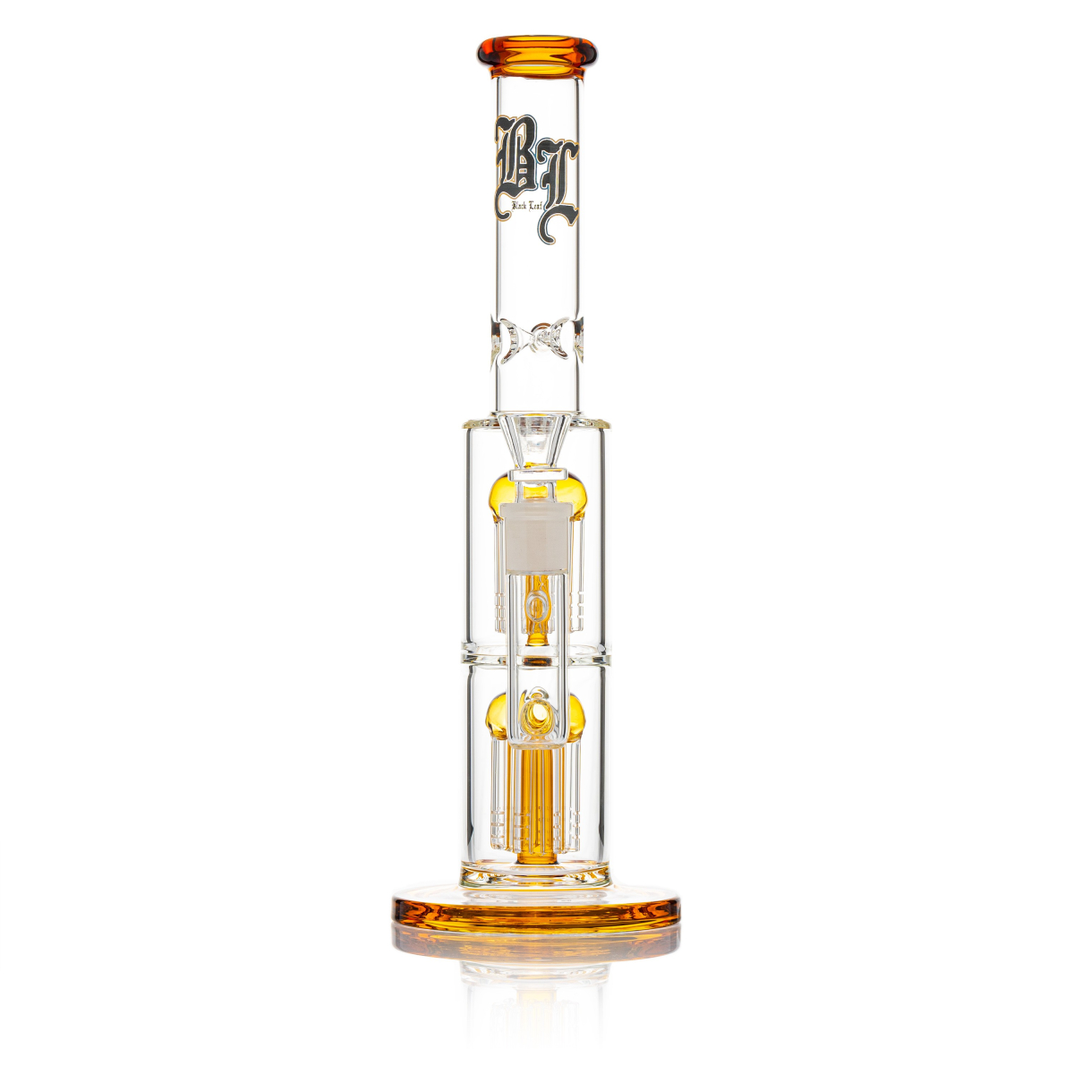 Black Leaf Icebong 2x 8-Arm Baumperkolator amber H 355mm D: 60/39mm NS 19 WS 4mm