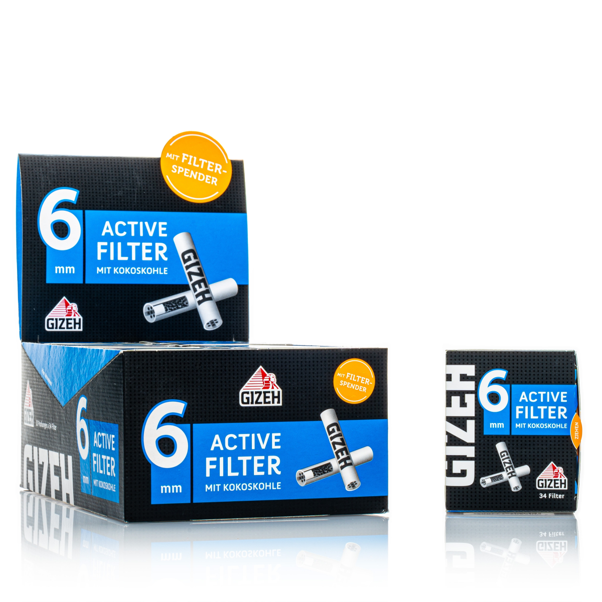 GIZEH - Aktivkohle Slim Filter 6mm Box (10x34)