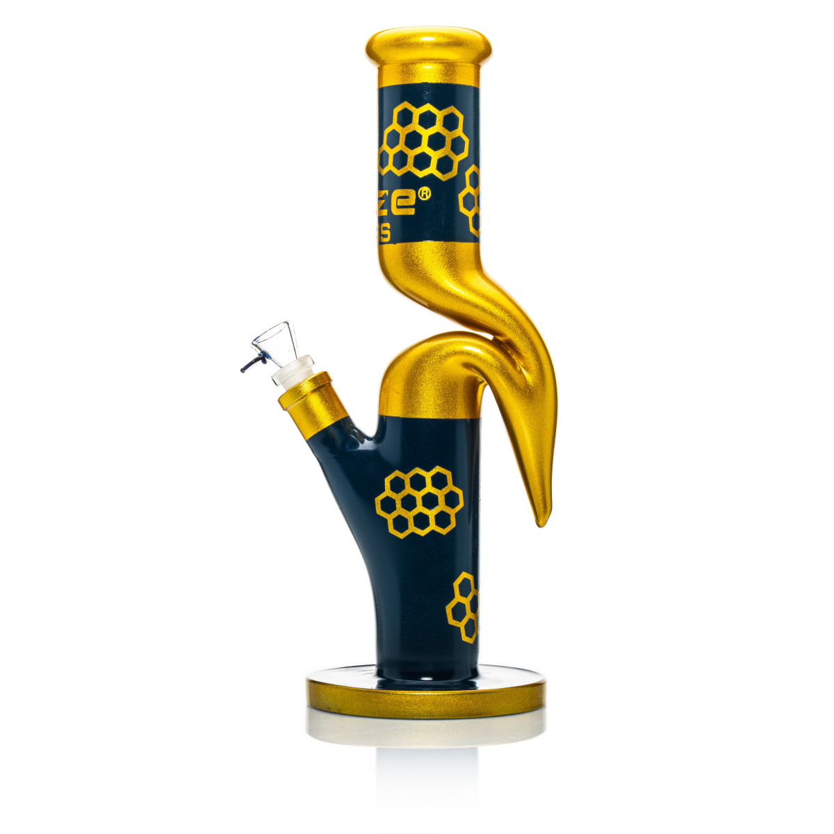 Blaze Glass Zickzackbong Gold-Blau