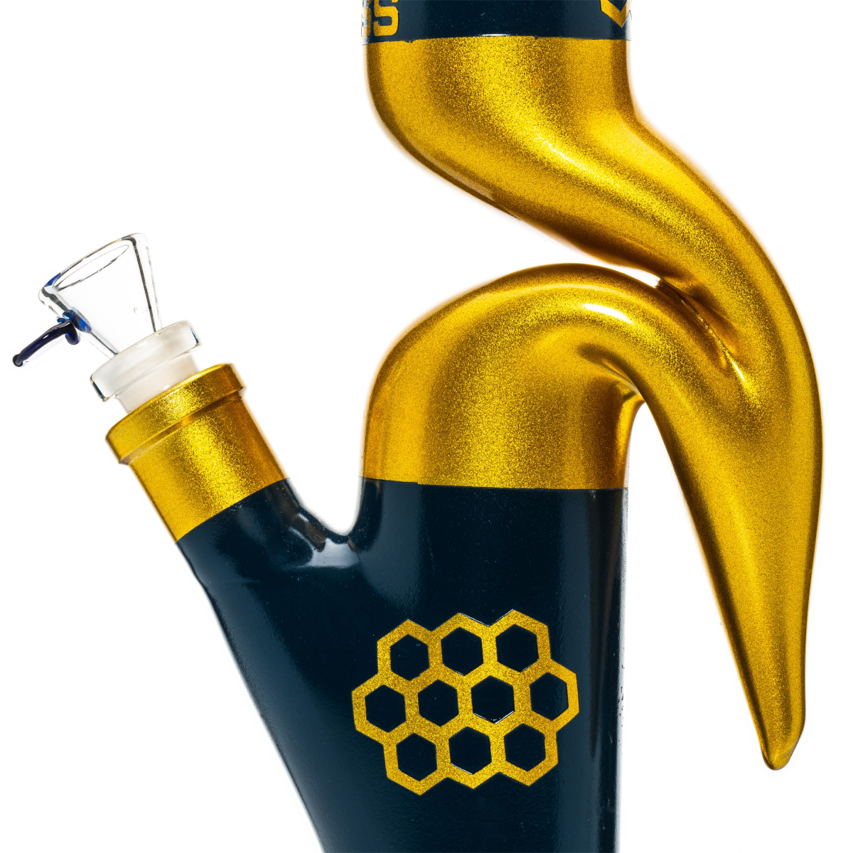 Blaze Glass Zickzackbong Gold-Blau