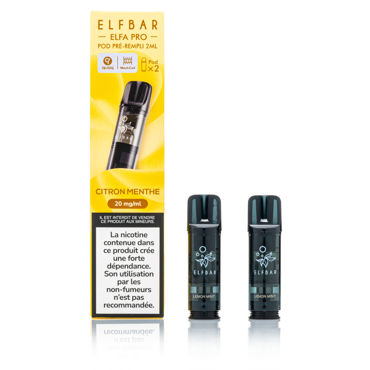 ELFBAR ELFA Pro - Lemon Mint - 2ml Pods / 20mg / 2 Stück
