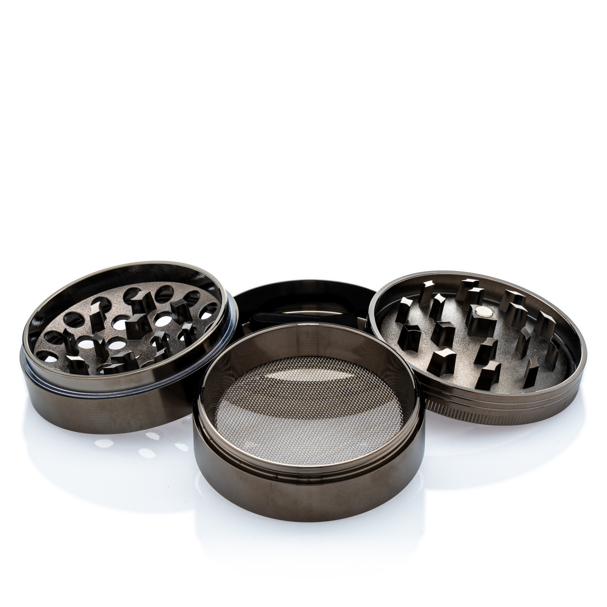 Grinder 4-teilig konkav grau Ø:60mm kaufen bei smokee.ch