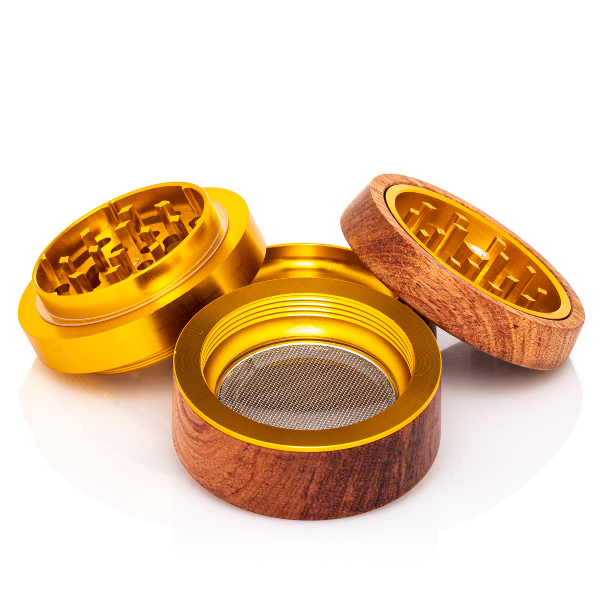 Black Leaf - THC Alu-/Holzgrinder 4-teilig kaufen bei smokee.ch