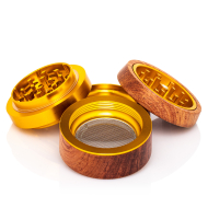 Black Leaf - THC Alu-/Holzgrinder 4-teilig kaufen bei smokee.ch