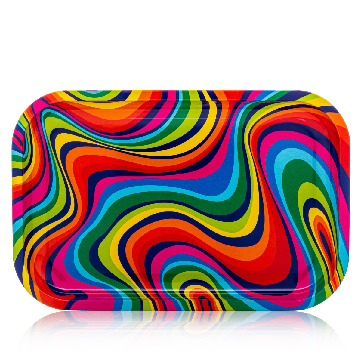 Rainbow Swirl Metal Rolling Tray