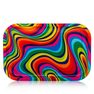 Rainbow Swirl Metal Rolling Tray