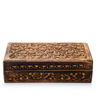 Aufbewahrungsbox holz mit Blumenmuster