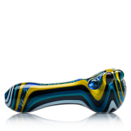 Pulsar - Outer Space Dichro-Swirl Spoon Pipe - 10cm / Mixed Colors