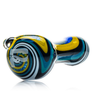 Pulsar - Outer Space Dichro-Swirl Spoon Pipe - 10cm / Mixed Colors