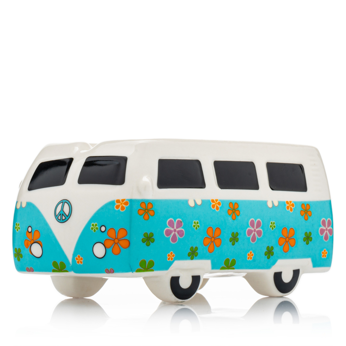 Vintage Hippie Bus - Flower Power - Keramik Aschenbecher
