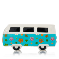 Vintage Hippie Bus - Flower Power - Keramik Aschenbecher