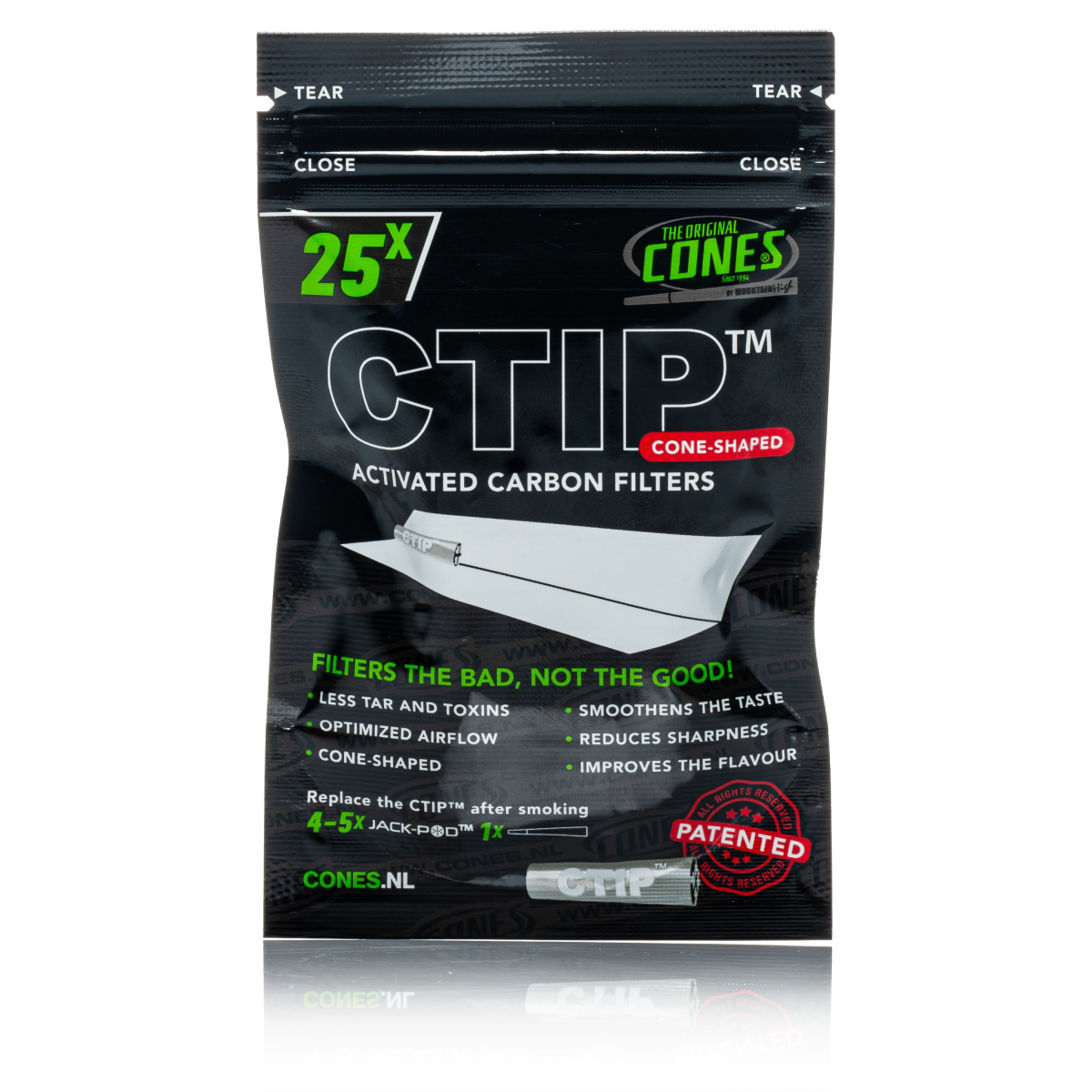 CTIP Aktivkohlefilter konisch - 25 Stück