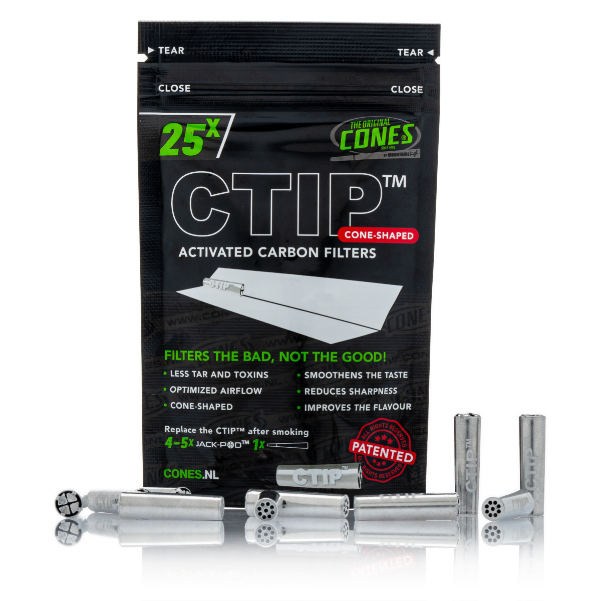 CTIP Aktivkohlefilter konisch - 25 Stück