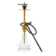 WD Hookah - Edelstahl Shisha Set G30G-49 - Clear / Gold