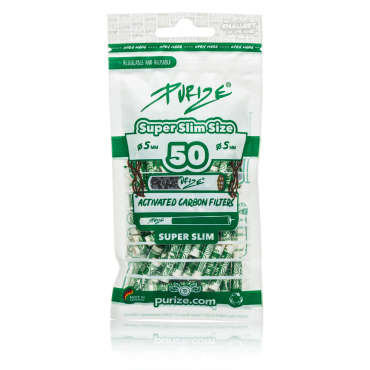 Purize - Super Slim Aktivkohlefilter Weiss (50 Stück)
