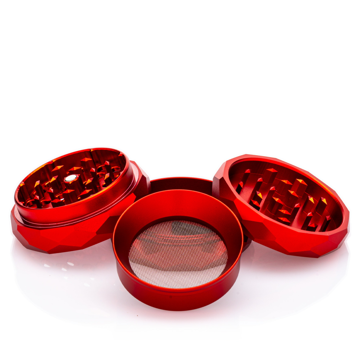 NV - Pyramid Grinder - 4-teilig D:63mm - Rot