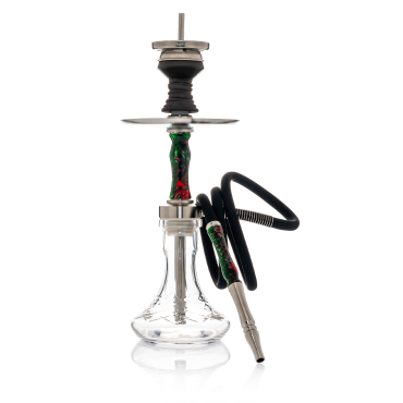 INVI - Vertex Handcut Edelstahl Shisha - Grün / Rot