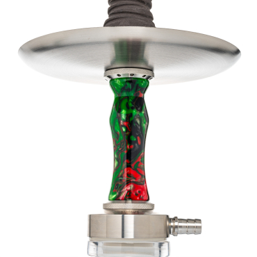 INVI - Vertex Handcut Edelstahl Shisha - Grün / Rot