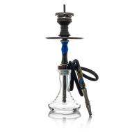 INVI - Vertex Handcut Edelstahl Shisha - Gun Metal Wood Edition - Blau / Grün