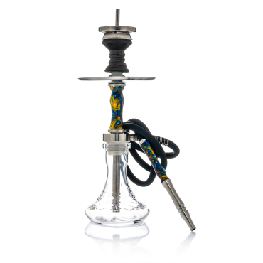 INVI - Vertex Handcut Edelstahl Shisha - Blau / Gelb / Lila