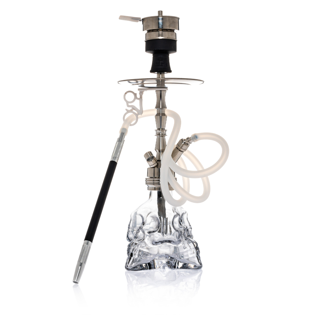 Amir's Luxury Hookahs - 300 3D Skull - Transparent / Edelstahl