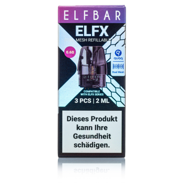 3 x Elfbar ELFX Pod - 0.6 Ohm