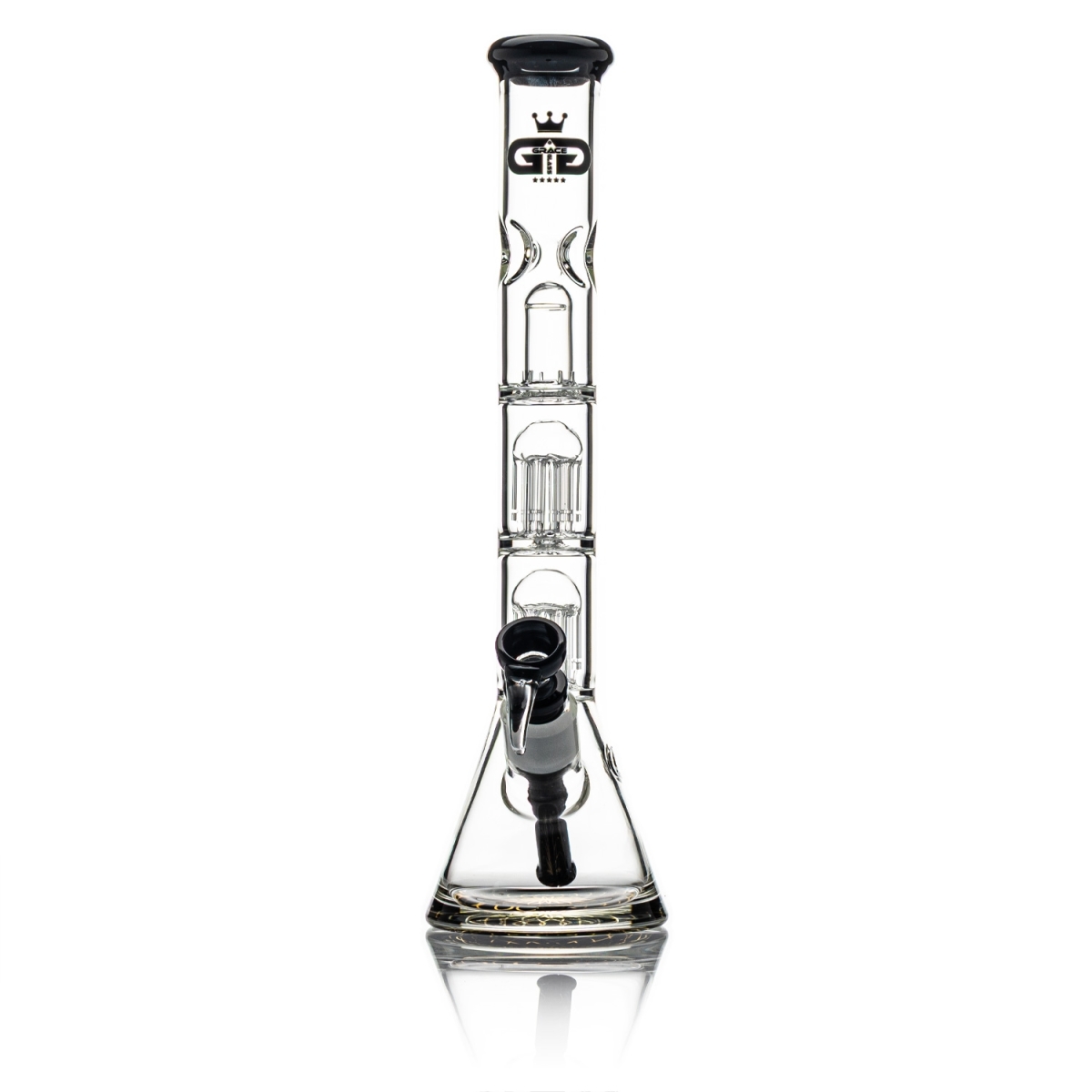 Grace Glass - Black Triple Tree-Arm Percolator Beaker