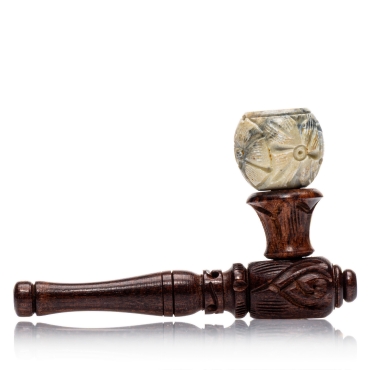 Holzpfeife mit Specksteinkopf