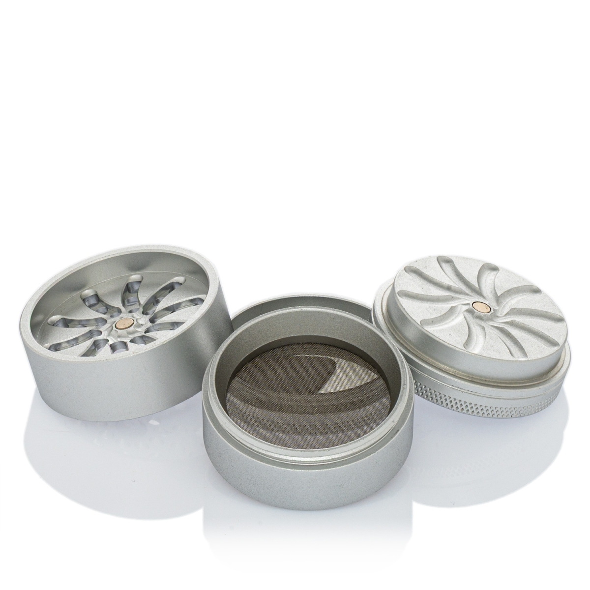 Black Leaf - Masher Aluminium Grinder 4-tlg. - Silber