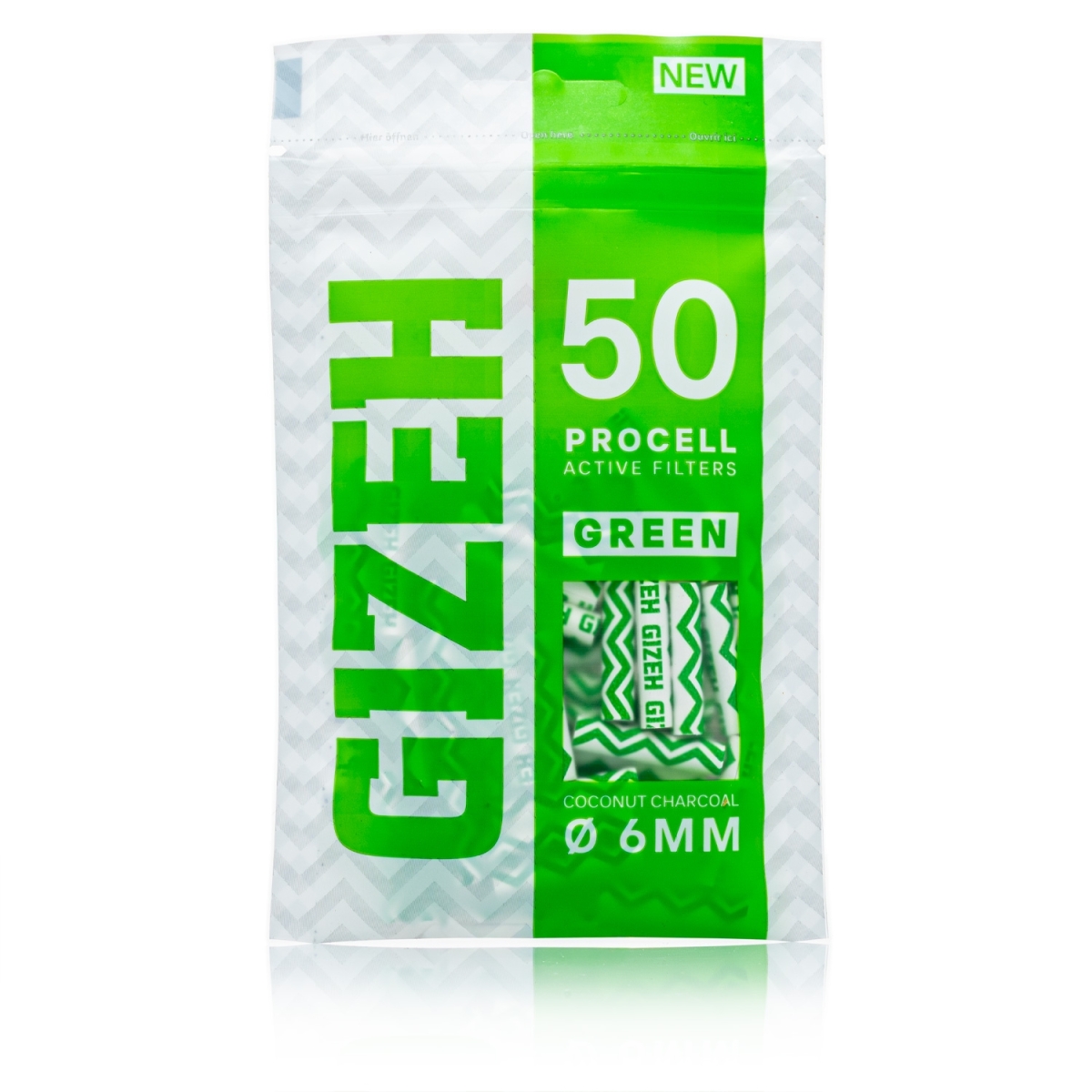 GIZEH - ProCell 6mm - Green (50 Stück)